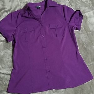 Purple button up blouse